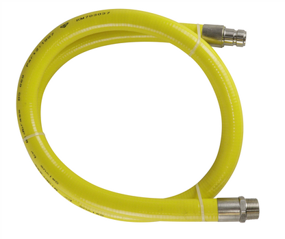 yellow gas catering hose with stainless steel connection ends