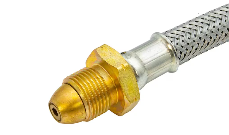 over braided gas pigtail hose pol connection