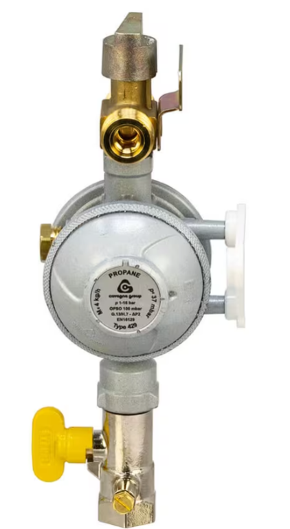 gas opso regulator with test point shut off valve and manual changeover valve fitted