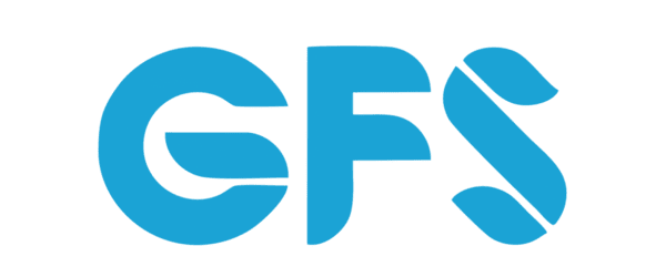 Blue 'GFS' logo on a transparent background