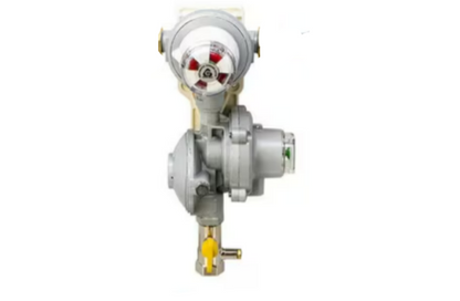 cavagna opso regulator with test point ball valve fitted. automatic changeover regulator between two gas cylinders