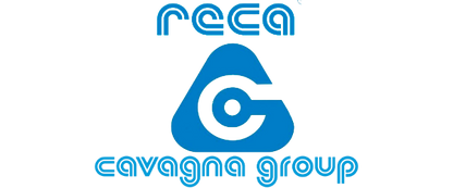 Logo of RECA Cavagna Group with blue and white design on a white background