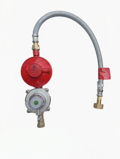 Single OPSO Propane Regulator Kit With Braided F-Valve (Butane Nut) Pigtail