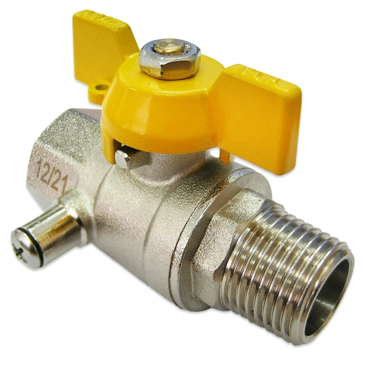 Gas Test Point Ball Valve 3/8" BSPT Male x 1/2" BSP Female